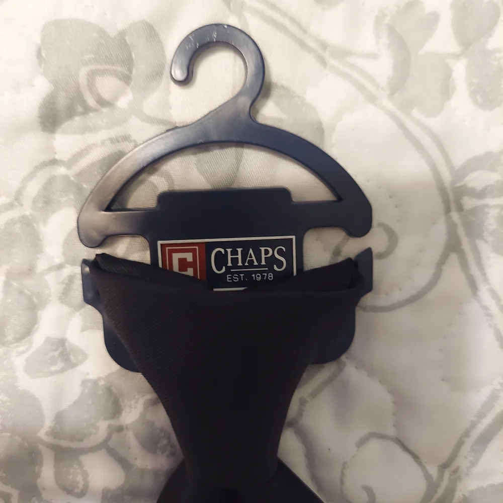 Chaps Solid Black Kids Dress Tie
